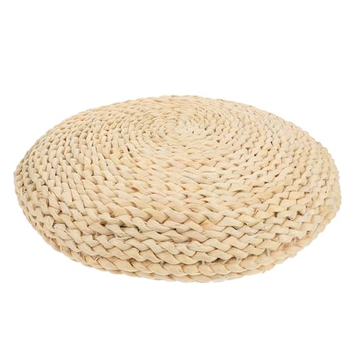 ROMISBABA Cojín para Meditación y Yoga Redondo 30x30 Cm Tejido Manual en Ratán Relleno de Seda, Resistente a Deformaciones, para Sala y Ventana Salediza, 1 Pieza