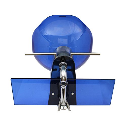 Renovators Supply Manufacturing Small Sink 23.25 In. Blue Small Bathroom Sink With Chrome Faucet, Pop Up Drain And Towel Bar, Wall Hung Vessel Sinks For Bathrooms #TOP6