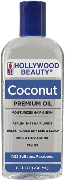 Hollywood Beauty Coconut Oil Moisturizes Hair & Skin 8 Oz