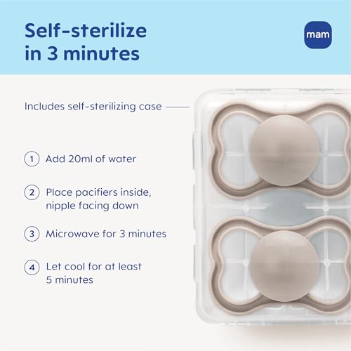 Image of MAM Air Pacifier 16+ Months, Extra Air Flow for Sensitive Skin, 4 Pack | Glows In The Dark, Developed With Medical Experts, BPA-Free Skin Soft Silicone, Made In Europe