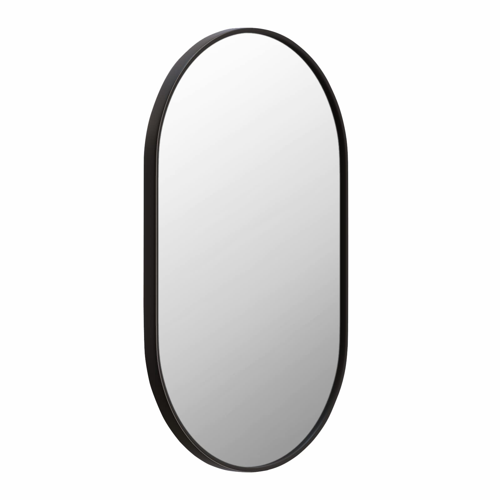 DENRICK 18"*30" Bathroom Mirror Wall Mounted Oval Metal Mirror (Horizontal/Vertical) …
