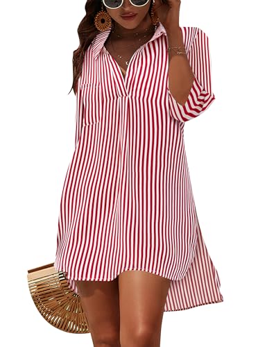 Image of Blooming Jelly Womens Swimsuit Coverups White Chiffon Bathing Suit Cover Up Bikini Swimwear Beach Dress Outfits