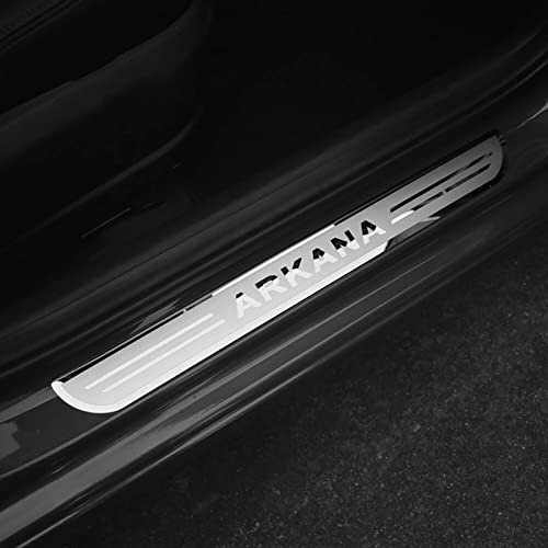 JKLKJLW 4 Piezas Acero Inoxidable Coche Protector Umbral Puerta, Decoración para estribos, para Renault Arkana XM3, Antiarañazos Desgaste Placas Bienvenidos Pedal Cover