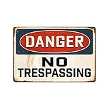 Photo Gallery kengtou cartello di avvertimento in metallo retrò vintage – danger no trespassing – targa in metallo decorazione da parete per cortile, esterno o interno, decorazione per la casa, 30,5 x 40,6 cm Photo Gallery kengtou cartello di avvertimento in metallo retrò vintage – danger no trespassing – targa in metallo decorazione da parete per cortile, esterno o interno, decorazione per la casa, 30,5 x 40,6 cm