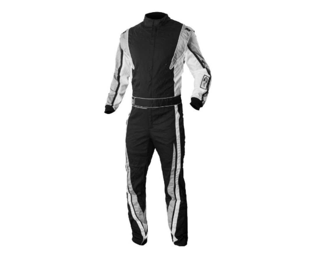 K1 Race Gear SFI 3.2a/1 Victory Auto Racing Suit (Black/White/Grey, Large)