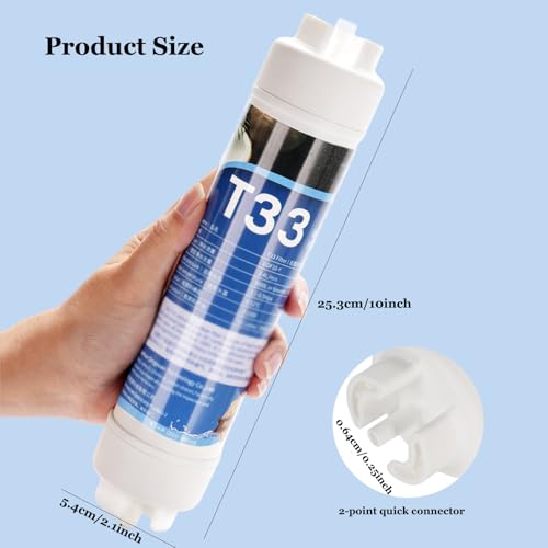 Filtre à eau charbon actif T33, élimination odeur et chlore - 3