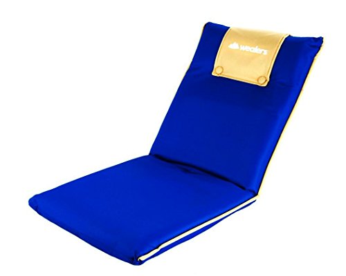 Wealers Outdoor Adjustable Padded Blue Camping Chair Gaming Seat with 5 Reclining Positions