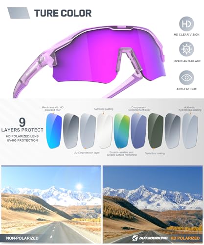 Image of Sport Polarized Sunglasses for Men and Women, Stylish and Lightweight Cycling Sunglasses with UV400 Protection