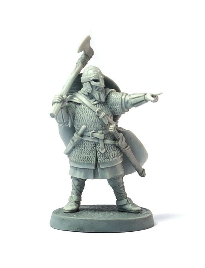 Viking Warlord, Wargame Miniature SAGA 28 mm, Resin, Grey