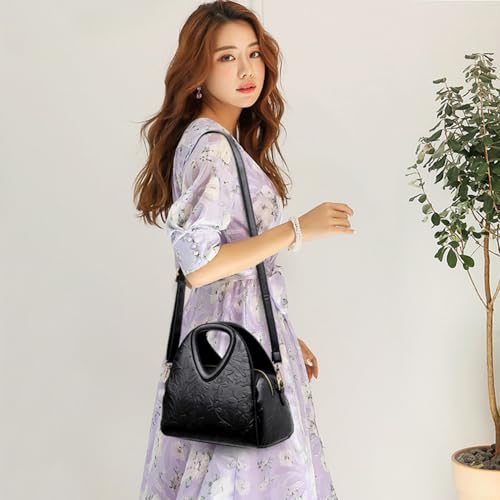 Bolso de mano para mujer con estampado de flores y correa ajustable miniatura 2