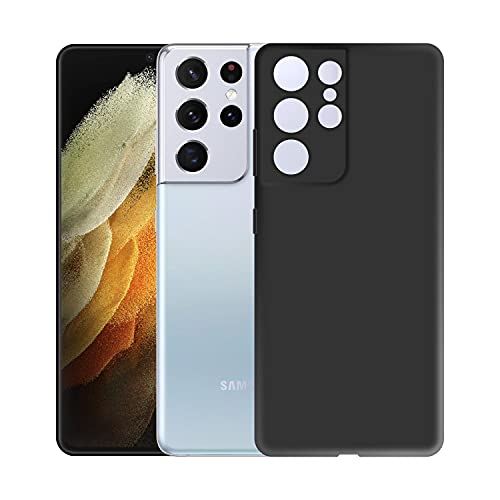 Image of Case Creation Luxurious OG Series for Samsung GalaxyS21 Ultra Case Cover,Anti-Dirty Slim Case Frosted Matte Cute Candy TPU Raised Bezel (Splash of Color) Back Cover for Samsung S21 Ultra -Black