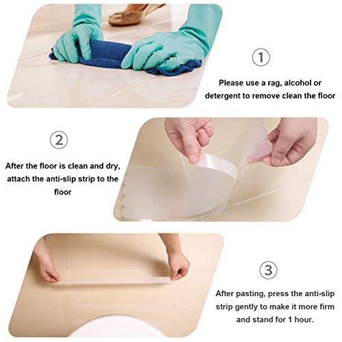 Anti-Slip Strips, Safety Shower Treads Stickers - 24 Pcs, Bathtub Non Slip Stickers, Anti Skid Tape For Shower,Tub,Steps, Floor-Strength Adhesive Grip Appliques For Baby,Senior,Adult (Clear)8 X 0.8In #TOP5