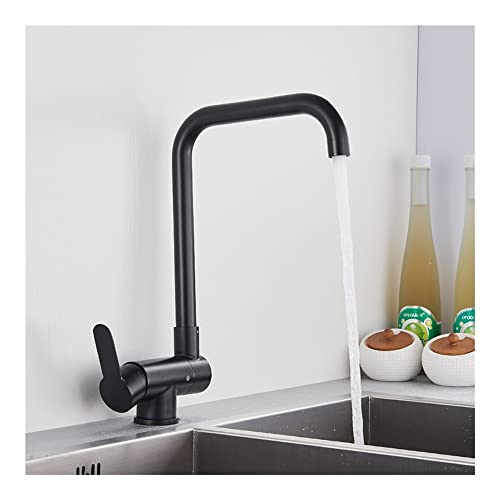 Robinet à poignée unique noir mat au design rotatif et pliable premium