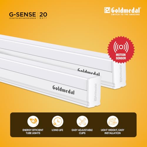 Image of Goldmedal G-Sense 20W LED Batten with Motion Sensor |for Home & Office| Energy Saving | Up to 70 lumens per watt | for Indoor & Domestic Application |Cool Daylight (6500K)