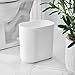 iDesign Slim Oval Plastic Waste Basket The Cade Collection, 10.56” x 5.5” x 9.77”, White