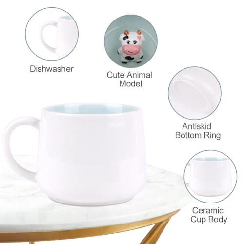 HOTUT Uroczy kubek do kawy 3D ze zwierzętami, prezenty dla kobiet, uroczy kubek do kawy, filiżanka do herbaty, herbata z mlekiem, ceramiczne kubki, zabawne fajne kubki, najlepszy prezent na Walentynki