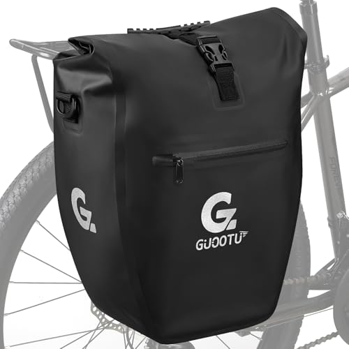 Sacoches de vélo pour porte-bagages 64L en toile de bâche noir lot de 2
