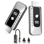 Wireless HDMI Transmitter and Receiver 4K Decode 1080P Output Plug & Play 2.4G/5G Wireless HDMI Extender Kit Portable for Streaming Video and Audio to Monitor from Laptop/PC/Projector