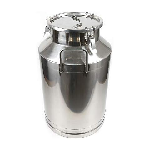 Eapmic 60 Liter 15.85 Gallon Stainless Steel Milk Can Wine Milk bucket Wine Pail Bucket Milk Can Tote Jug with Sealed Lid Heavy Duty Cover