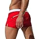 TMEOG Badeshorts für Herren Badehose Kurz Badehosen Männer Eng Schwimmhose Boxer Badepants Wassersport Kurze Hose Schnelltrocknende Strandshorts mit Reissverschluss (EU M/Tag L, Rot)