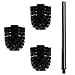 Produktbild Daloual - 3 x Ersatz WC-Bürstenkopf Schwarz Ø ca. 6,5 cm + 1 x Edelstahl-Griff 26,5 cm - Toiletten-Bürste - Klo-Bürste - WC-Besen - austauschbar - modernes Design - hochwertig - langlebig