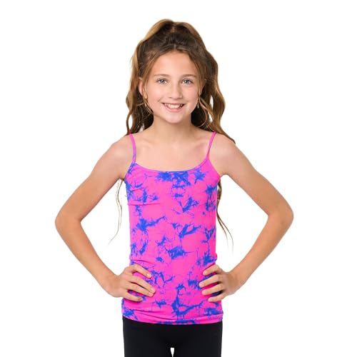 Girls Tie Dye Full Cami Tank Top – Tank Tops for Girls and Teens Soft Stretch Tie Dye Shirt One Size Ages 7-10