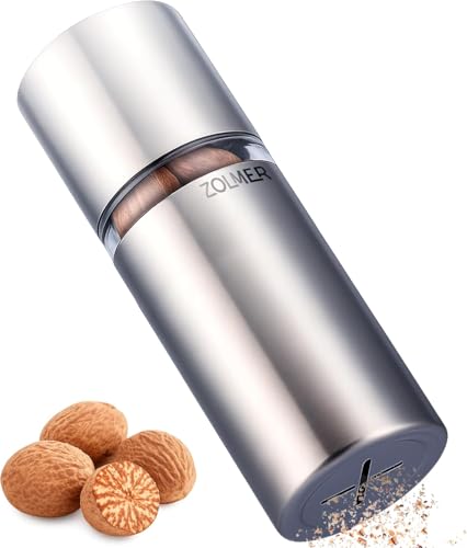 ZOLMER® Muskatnuss Mühle mit Vorratsbehälter I Extra scharfes...