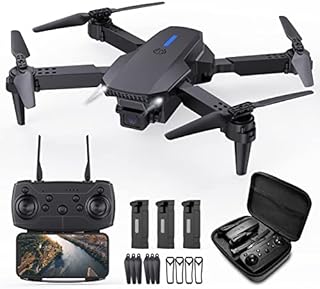 Hilldow Foldable Drone with Camera Video for Adults Beginners, 1080P HD Mini Drone for Kids, FPV RC Quadcopter 30 Min Long Flight Time in 3 Batteries, 3D Flip, Outdoor Carrying Case, Gift for Girls/Boys/Teens (Black)