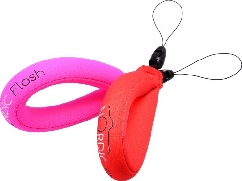 Nordic Flash Waterproof Camera Float (2-Pack) Floating Strap For Underwater Gopro, Panasonic Lumix, Nikon Aw110, Canon D20 & D30, Fujifilm, Olympus Tough - Floats Your Device - Pink & Red #TOP3