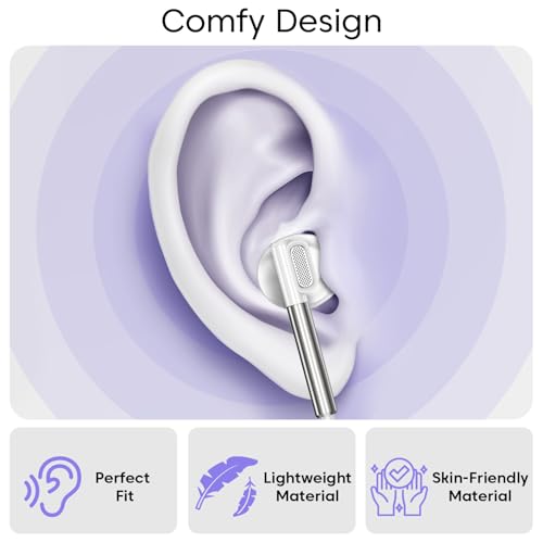 Image of Sounce BassPulse In Ear 3.5mm Wired Headset with Deep Bass 14.2mm Dynamic Driver HD Mic In-Line Music Controls Tangle-Free Durable TPE Cable Sweatproof Lightweight Earphones for Phones Tablets (White)