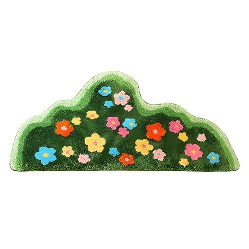 Tapis de bain antidérapant vert en polyester robuste pour douche et baignoire