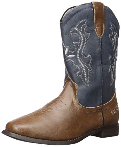 Ad Tec Kid's Western, Classic Rodeo Boots with Pointed Toe (Blue, 6)