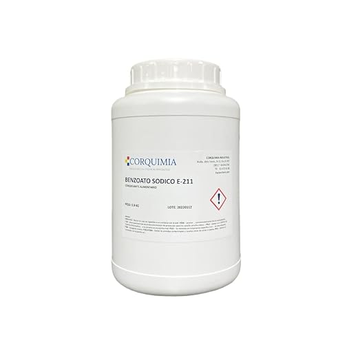 Corquimia BENZOATO SÓDICO GRANULADO | ADITIVO ALIMENTARIO E-211 | CONSERVANTE (0.9 kg)