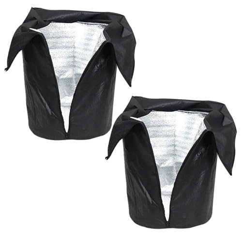 冬用植物保護カバー 2 個パック 植物防寒カバー 45 x 50 cm 鉢カバー オックスフォード生地 霜防止 ファスナー付き 再利用可能な植木鉢保護バッグ 鉢植え 保護袋 プランターカバー 観葉植物 保温 温室カバー 凍結防止カバー 園芸用品 防寒対策