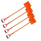 VEVOR Schindelschaufel, 4 Stk., Schindelentferner mit D-Griff, Dachtrenner aus hochhartem 45#-Stahl, Schieferabzieher, leichtes Werkzeug zum einfachen Abreißen von Dachpappe & Nägeln, Orange