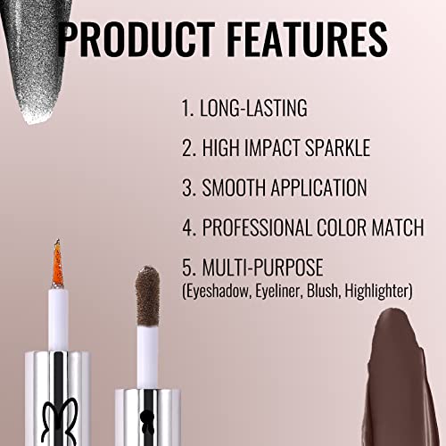 Erinde [3Pcs] Liquid Glitter Matte Eyeshadow, Liquid Glitter Eyeliner And Matte Cream Eyeshadow 2 In 1, Quick Drying, Easy To Apply, Long Lasting Korean Shimmer Matte Eyeshadow Eye Makeup #TOP5