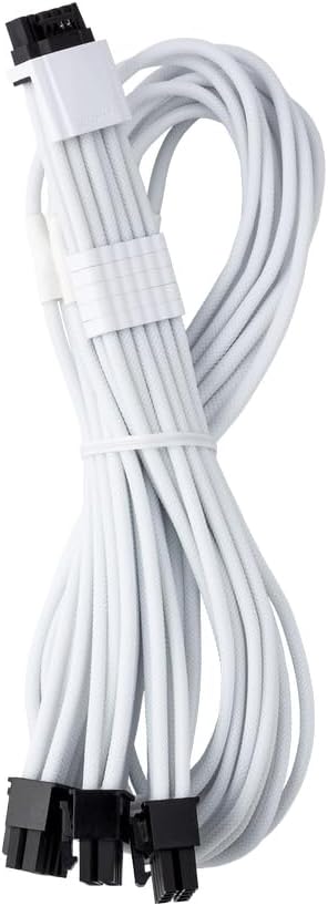 CableMod RT-Series Pro ModMesh Sleeved 12VHPWR StealthSense PCI-e Cable for ASUS/Seasonic/Phanteks (White, 16-pin to Triple 8-pin, 60cm)