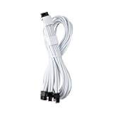 CableMod RT-Series Pro ModMesh Sleeved 12VHPWR StealthSense PCI-e Cable for ASUS/Seasonic/Phanteks (White, 16-pin to Triple 8-pin, 60cm)