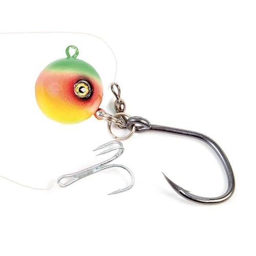 Fladen Deadbait Halibut Rig, System für Tote Köderfische, Vier Farben, Gewichte 300g, 400g und 500g, Drilling 3/0 / 4/0, Einzelhaken 12/0 (Parrot, 500g)