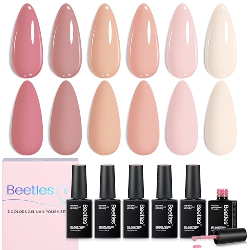 Gelab Cosmetics LLC Beetles Neon Gel Nail Polish Set - 6 Colors Summer Jelly Gel Nail Polish Kit Hot Pink Red Blue Yellow Green Sheer Transparent Effect French Nail Art Tropical Glow Series Manicure 2 PCS