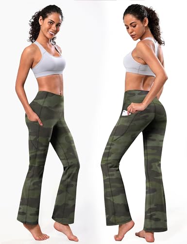 Image of BUBBLELIME Women Out Pockets High Waist Bootlegs Tummy Control Yoga Flared