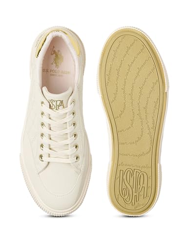 Image of U.S. Polo ASSN. Elsa 2.0 Off White Sneakers Shoes with Quilting Detail