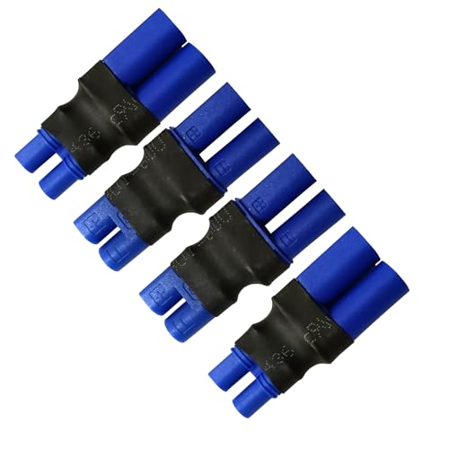LINSYRC 2pcs EC3 Male to EC5 Female Connector Adapter and 2pcs EC3 Female to EC5 Male Connector Adapter for RC Models
