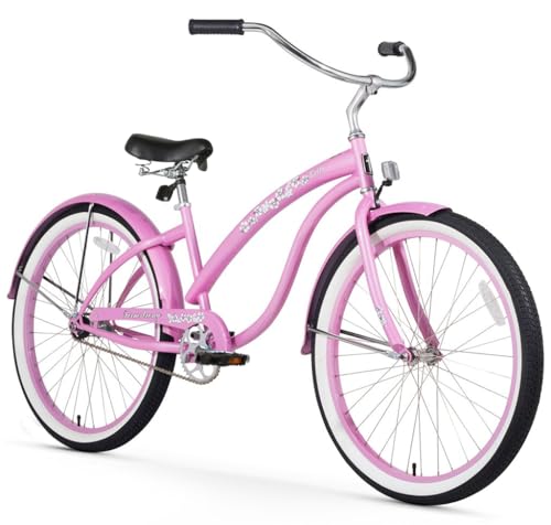 Firmstrong Bella Classic Women's Beach Cruiser Bike, Single Speed Hybrid Bicycle, 26 Inch Wheels, Pink