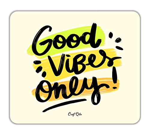 Image of Craft Qila Good Vibes Motivational Mouse Pad for Laptop Computer (8.5 x 7.5 Inches)