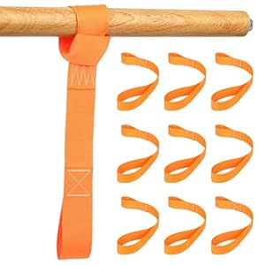 Kebitedamai 010 Orangefarbene Doppelschlaufen Befestigungsgurte (10 Stück)