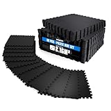 unycos - Esterilla Fitness Puzzle para Suelo de Gimnasio【60x60x1,4 cm】 Set de Protección de Goma Antideslizante y Espuma EVA, 6 Piezas, Alfombra Expandible | Impermeable, No Tóxica (Negro I 2,16 m²)