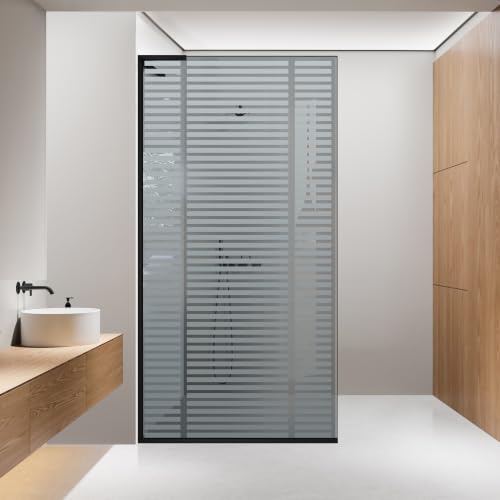 Mampara de ducha antical de 100 cm con perfil negro y cristal gris 2