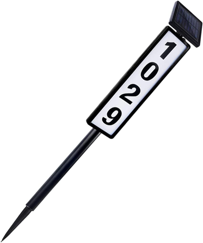 NUOBESTY Solar Address Light House Number Outdoor Decor Solar Porch Lighting for Christmas