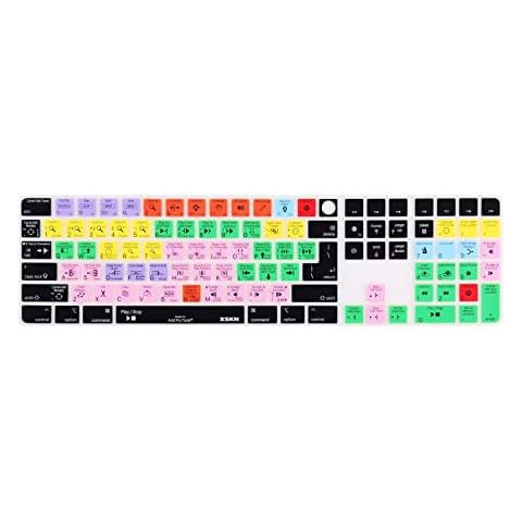 XSKN AVID Pro Tools Shortcut Keyboard Cover Skin for 2021 Released Apple iMac M1 24" Magic Keyboard with Touch ID and Numeric Keypad A2520 Keyboard - EU&US Layout (Not Suite Others Model) Cover